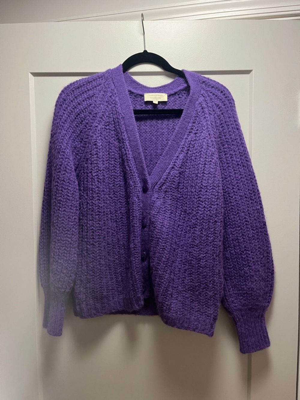 Sezane Purple Knit Caridgan